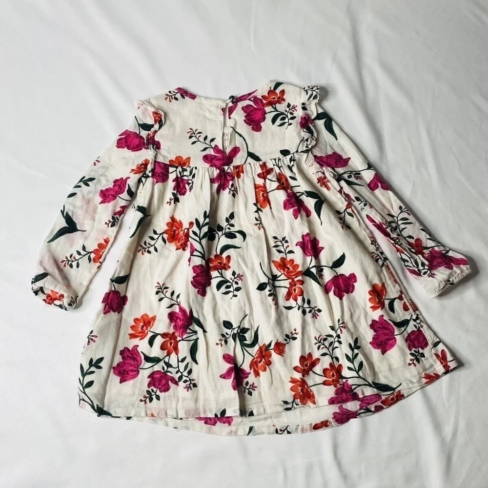 Old Navy Toddler Floral Long Sleeve Peasant Tunic Dress Size 3T